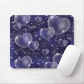 Blue Bubble Hearts Niedlich Girly 90er Jahre Style Mousepad (Mit Mouse)