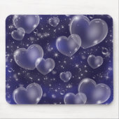 Blue Bubble Hearts Niedlich Girly 90er Jahre Style Mousepad (Vorne)