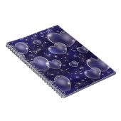 Blue Bubble Hearts Niedlich Girly 90er Jahre Style Notizblock (Rechte Seite)