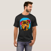 Blue Bubble Rottweiler Dog Pop T-Shirt (Vorne ganz)