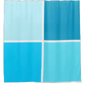 Blue Bubble Squares Duschvorhang (Vorderseite)