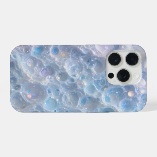 Blue Bubble Texture iPhone 15 Pro Case – Aesthetic Hülle (Rückseite (Horizontal))