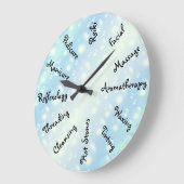 Blue Bubbles Beauty Therapy Design Große Wanduhr (Winkel)