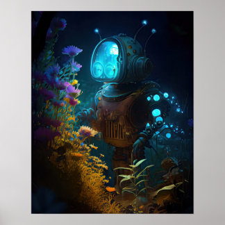 Blue Bubbles Bot & Blume Poster