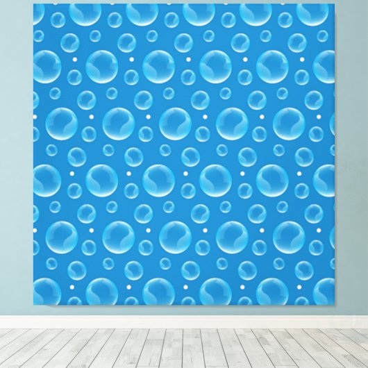 Blue Bubbles Canvas Print Leinwanddruck (Insitu (Holzboden))