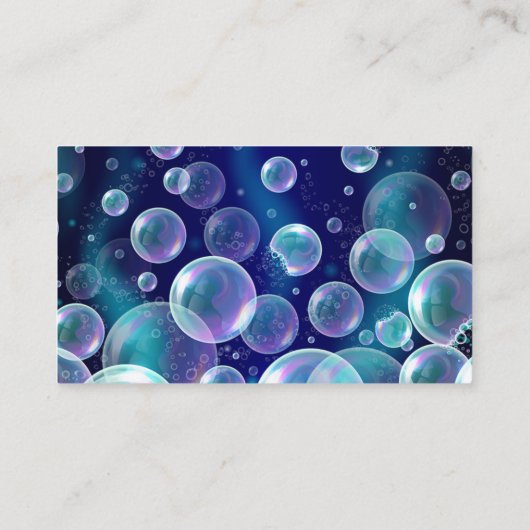 Blue Bubbles Design House Reinigungsservice Square Visitenkarte (Rückseite)