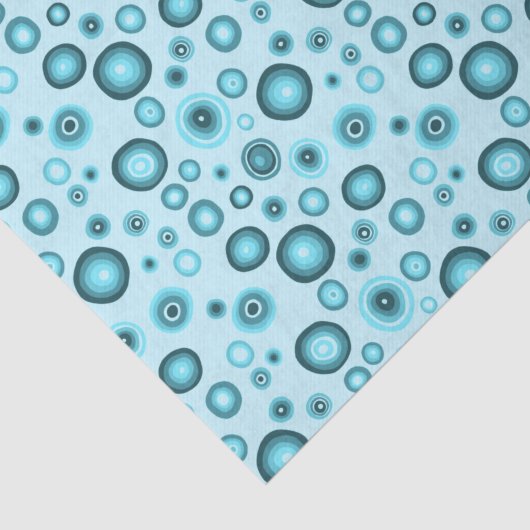 Blue Bubbles Modern Circles Pattern Geschenk Seidenpapier (Ausschnitt)