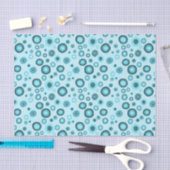 Blue Bubbles Modern Circles Pattern Geschenk Seidenpapier (Handwerk)