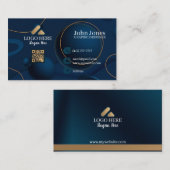 Blue Bubbles QR Code Business Cards 26 Pack mit 10 Visitenkarte (Vorne/Hinten)