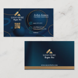 Blue Bubbles QR Code Business Cards 26 Pack mit 10 Visitenkarte