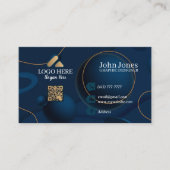 Blue Bubbles QR Code Business Cards 26 Pack mit 10 Visitenkarte (Vorderseite)