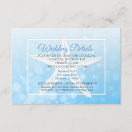 Blue Bubbles Starfish Wedding Details Card Begleitkarte