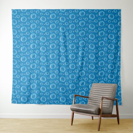 Blue Bubbles Tapestry Wandteppich (Beispiel (Horizontal))