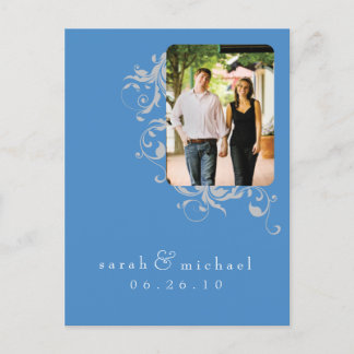 Blue Bucket Foto Save the Date 04 Ankündigungspostkarte