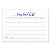 Blue Bucket List Ideen für Hochzeitsratgeber Karte (Vorderseite)