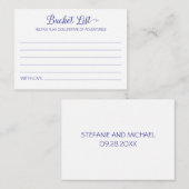 Blue Bucket List Lifetime Adventures Wedding Hinweiskarte (Vorne/Hinten)