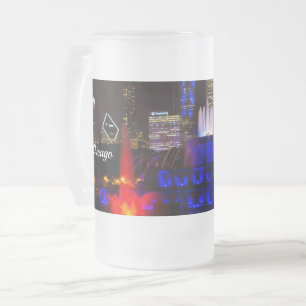 Blue Buckingham Fountain Mattiert Glass Beer Tasse