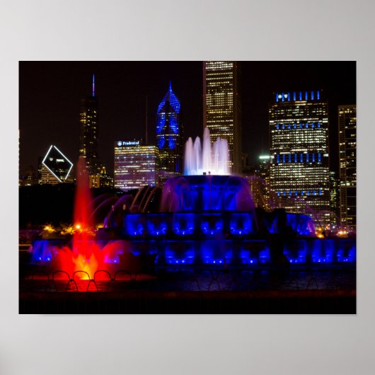 Blue Buckingham Fountain Poster (Vorne)
