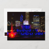 Blue Buckingham Fountain Postkarte (Vorne/Hinten)
