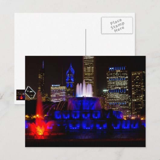 Blue Buckingham Fountain Postkarte (Vorne/Hinten)