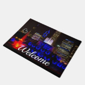 Blue Buckingham Fountain Willkommen Doormat Fußmatte (Schrägansicht)