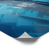 Blue Buddha Abstrakt Pixel Art Poster (Ecke)