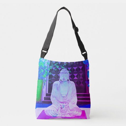 Blue Buddha Crossbody Bag Tragetaschen Mit Langen Trägern (Vorderseite)