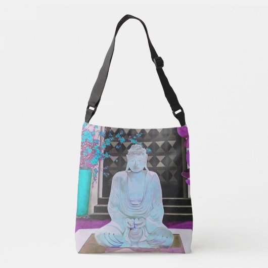 Blue Buddha Crossbody Bag Tragetaschen Mit Langen Trägern (Rückseite)