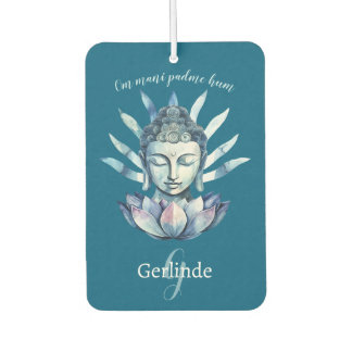 Blue Buddha Head With Lotus Personalized Autolufterfrischer