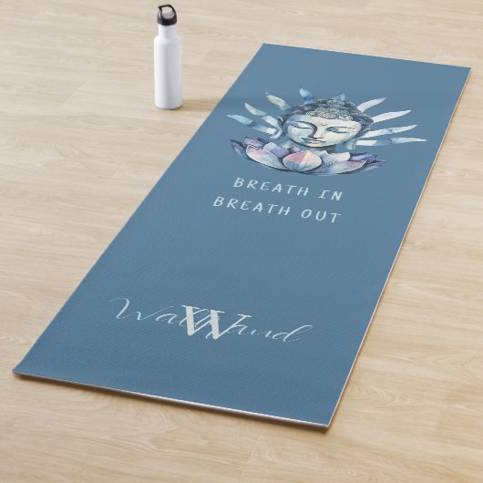 Blue Buddha Head With Lotus Personalized Yogamatte (Beispiel)