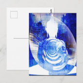 Blue Buddha Moderne buddhistische Kunst Postkarte (Vorne/Hinten)