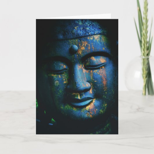 Blue Buddha Om Peace Karte (Vorderseite)