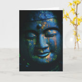 Blue Buddha Om Peace Karte (Gelbe Blume)