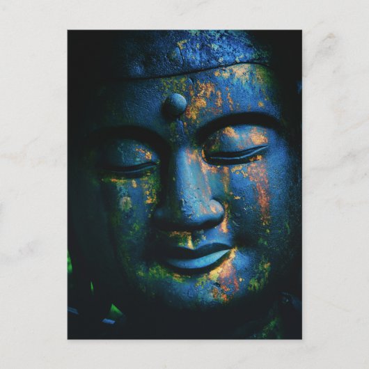 Blue Buddha Om Peace L Postkarte (Vorderseite)