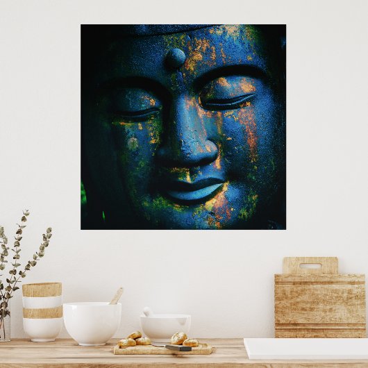 Blue Buddha Om Peace Poster (Küche)