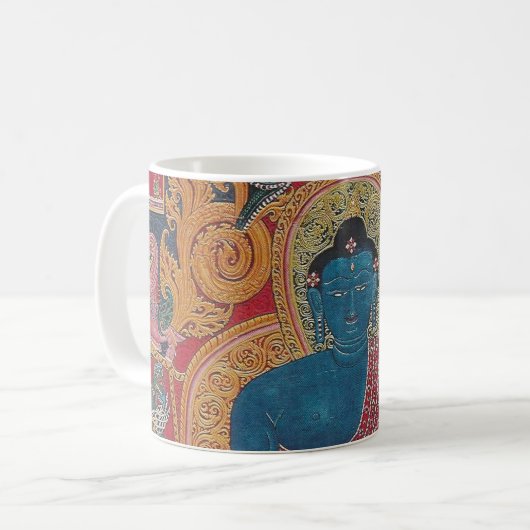 Blue Buddha schöne Tasse (Vorderseite Links)