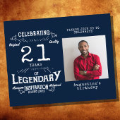 Blue Budget 21. Geburtstag Einladung Flyer