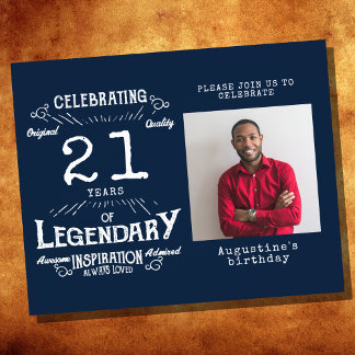 Blue Budget 21. Geburtstag Einladung Flyer