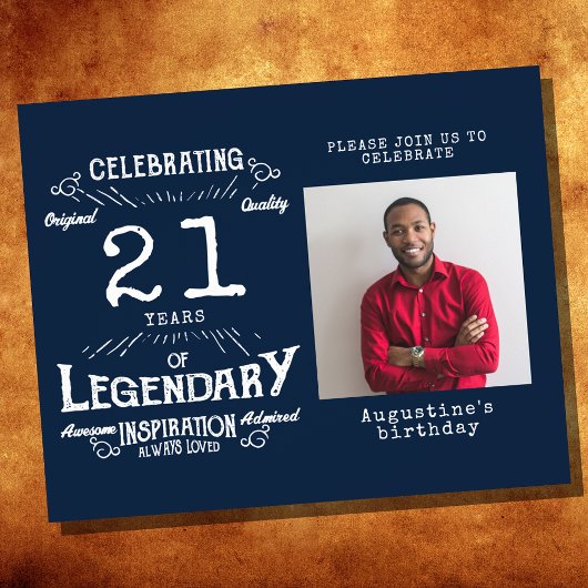 Blue Budget 21. Geburtstag Einladung Flyer