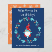 Blue Budget Gnome for Holidays Elf Wreath Card (Vorne/Hinten)
