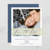 Blue Budget Handschrift Script Foto Couple (Vorne/Hinten)