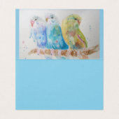 Blue Budgie Bird Budgerigar Budgies Greetings Card (Innenseite Aufgefaltet)