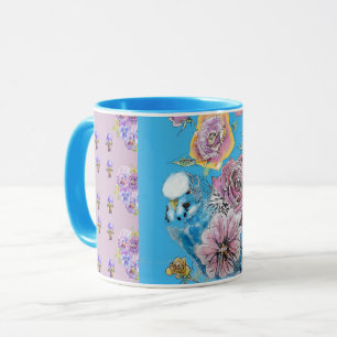 Blue Budgie Blumenstrauß Damen Tasse