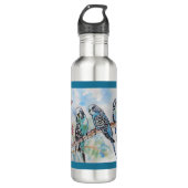 Blue Budgie Budgies Parrots Husbands Mens Name Edelstahlflasche (Vorderseite)