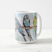 Blue Budgie Budgies Parrots Husbands Mens Name Kaffeetasse (VorderseiteRechts)
