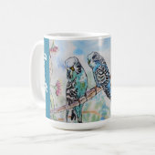 Blue Budgie Budgies Parrots Husbands Mens Name Kaffeetasse (Vorderseite Links)