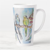 Blue Budgie Budgies Parrots Husbands Mens Name Milchtasse (Rechts)