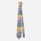 Blue Budgie Budgies Pink Rose Blumenmuster Socken Krawatte (Vorderseite)