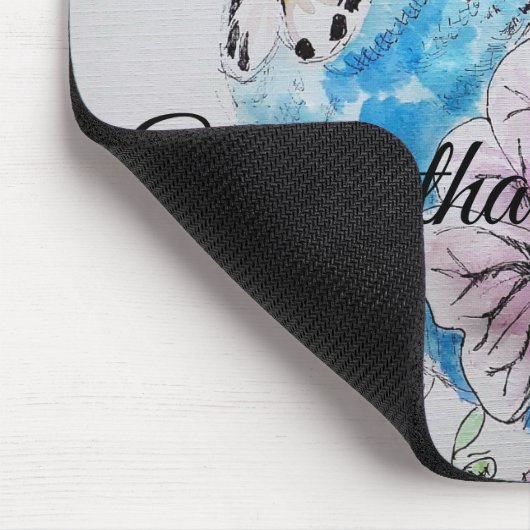 Blue Budgie Budgies Rose Blume Blumenstrauß Mousepad (Ecke)