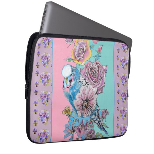 Blue Budgie Frische Pasta machen Laptopschutzhülle (Vorne Rechts)